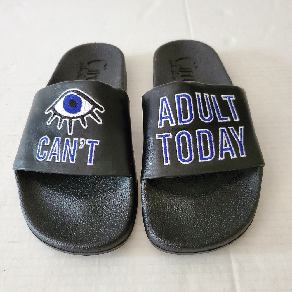 Sam Edelman Slides Slippers Circus Eye Can't Adult Today - Picture 3 of 8